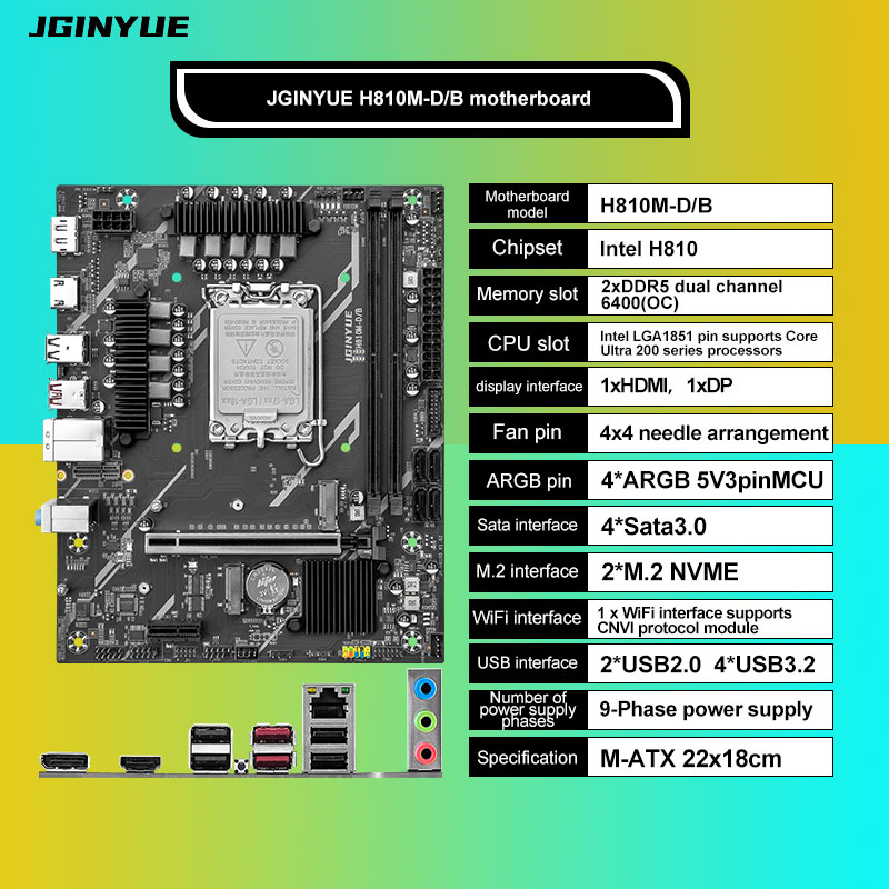 Placa-mãe H810 Intel LGA1851 D - Lga1851 Gaming Motherboard avaliação e preço